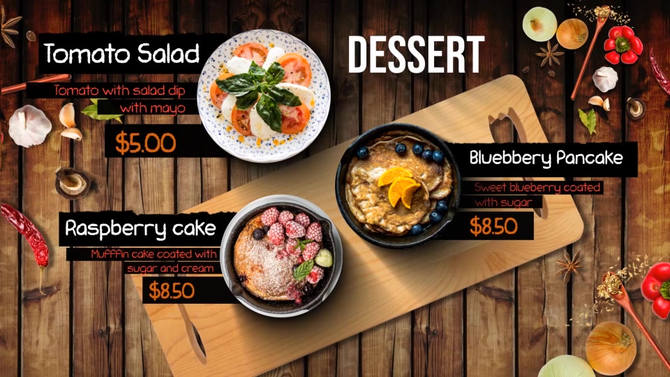 Food Menu Flat Lay Style Videohive 23856153 After Effects Image 10