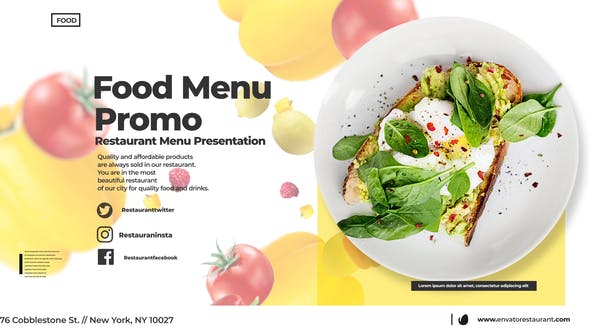 food menu promo after effects template free download