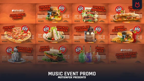 Food Menu Promo - Videohive 23348337 Download