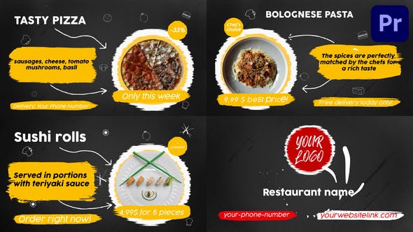 Food Menu Slideshow | Premiere Pro MOGRT - 32425281 Download Videohive