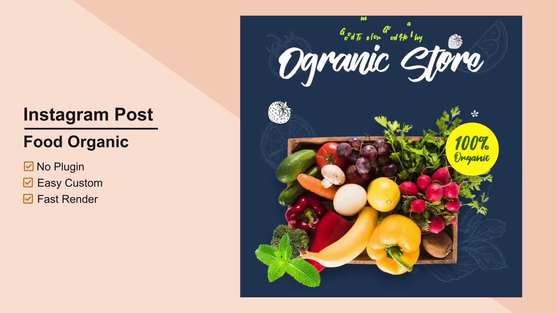 Food Organic Instagram Post Mogrt 10 Videohive 33693424 Premiere Pro Image 1
