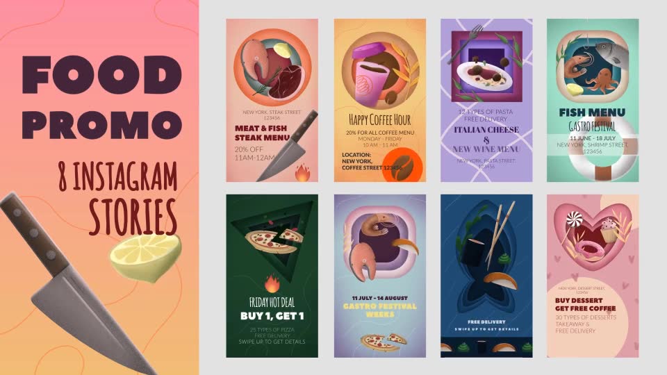 Food Promo Instagram Stories Pack Videohive 32320898 After Effects Image 2