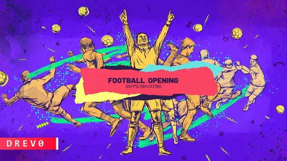 Football Opener/ Soccer Live/ TV Intro/ Sport/ Ball/ Dynamic Brush/ Draw/ Game Promo/ Players/ Event - 32047073 Download Videohive