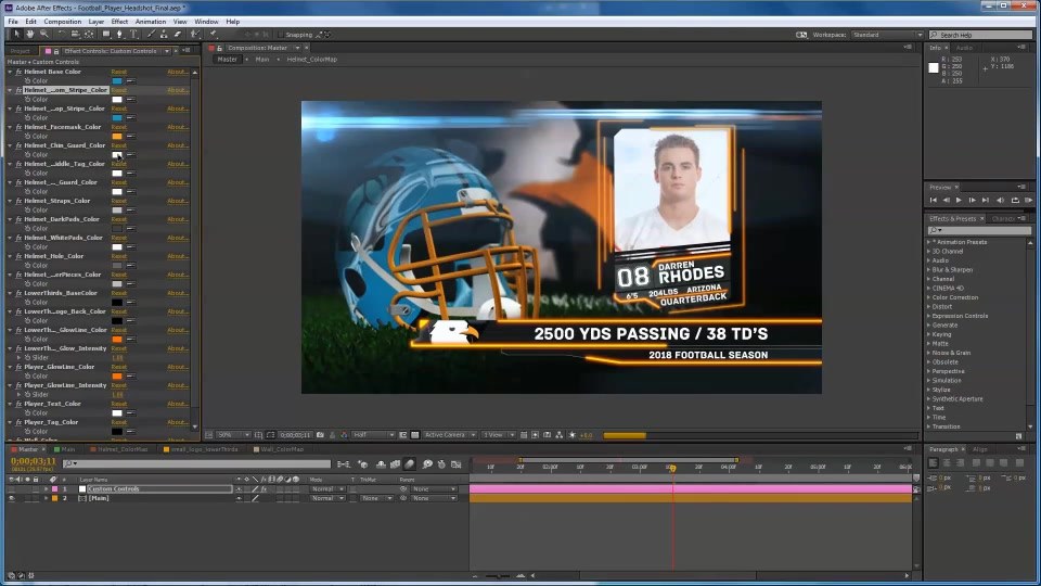 Football Player Headshot Transition - Download Videohive 8431456