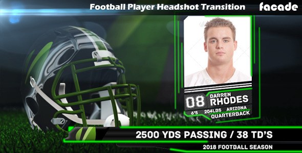 Football Player Headshot Transition - Download Videohive 8431456