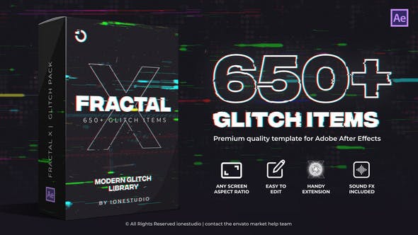 FRACTAL X | 650+ Glitch Pack - Download Videohive 36865814