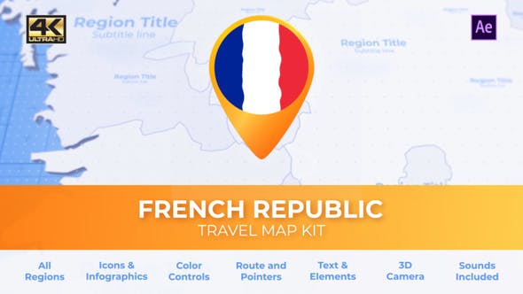 France Map French Republic Travel Map - Videohive 28123792 Download