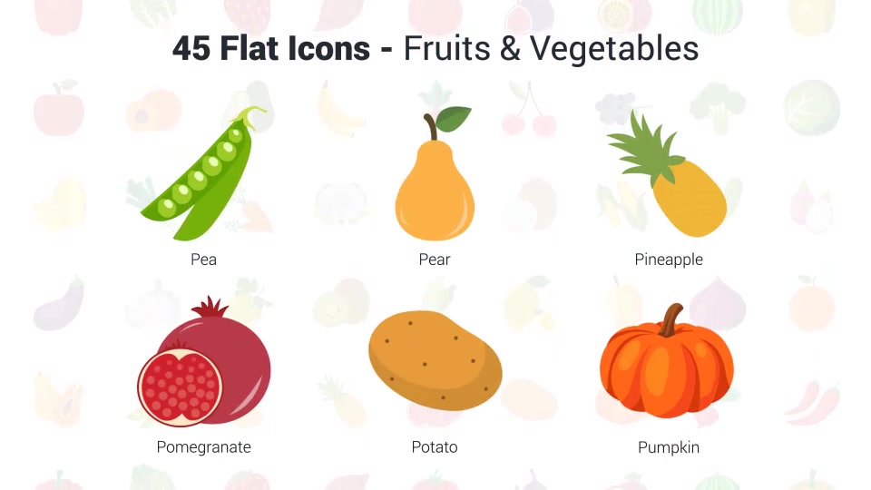Fruit and Vegetables Icons Videohive 36400852 After Effects Image 10