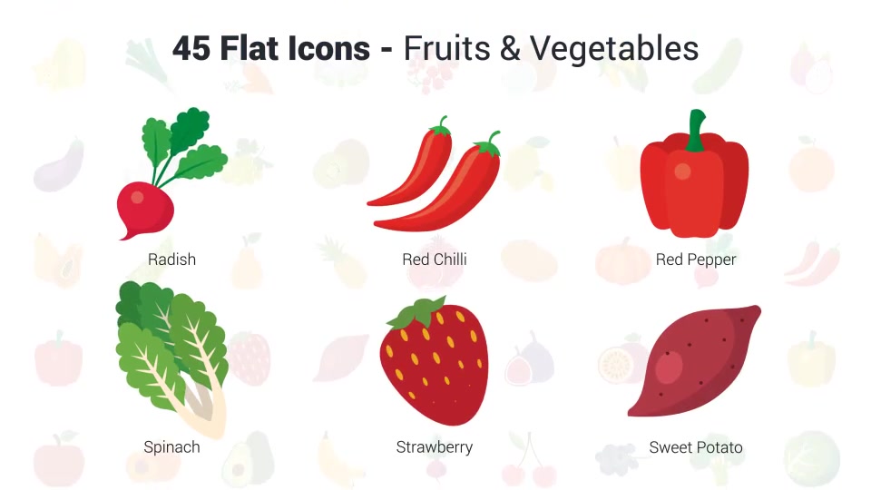 Fruit and Vegetables Icons Videohive 36400852 After Effects Image 11