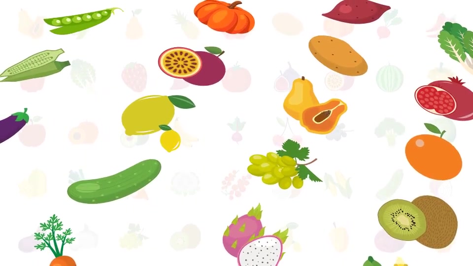 Fruit and Vegetables Icons Videohive 36400852 After Effects Image 2