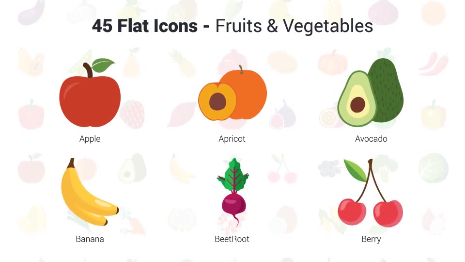 Fruit and Vegetables Icons Videohive 36400852 After Effects Image 5