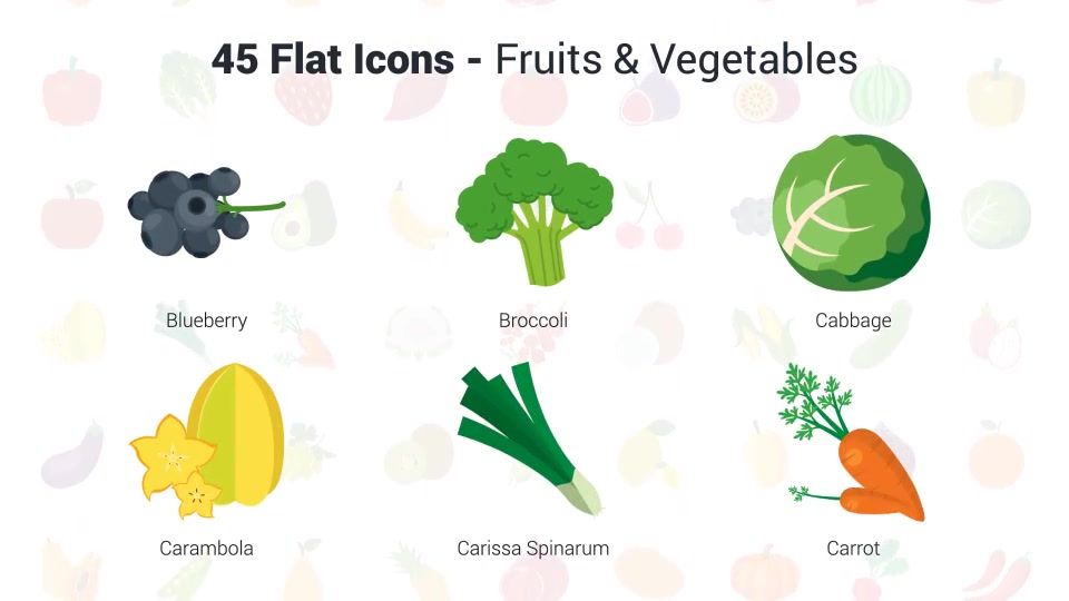 Fruit and Vegetables Icons Videohive 36400852 After Effects Image 6