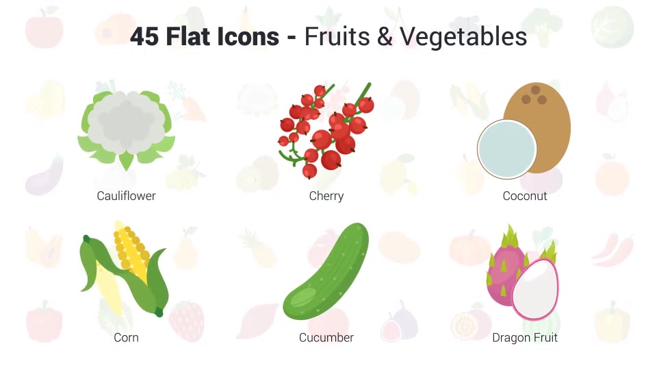 Fruit and Vegetables Icons Videohive 36400852 After Effects Image 7