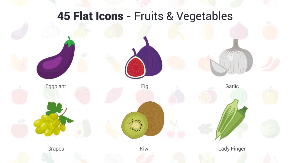 Fruit and Vegetables Icons Videohive 36400852 After Effects Image 8