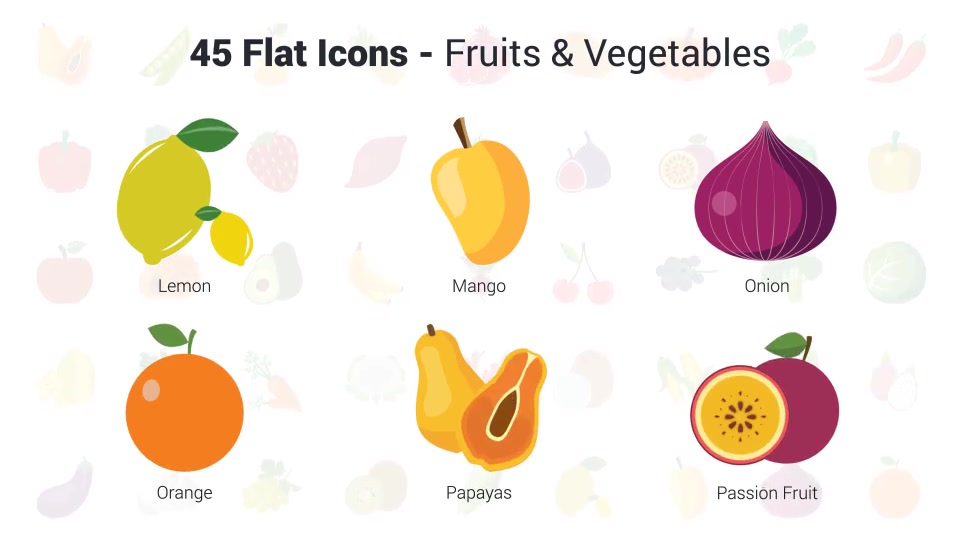 Fruit and Vegetables Icons Videohive 36400852 After Effects Image 9