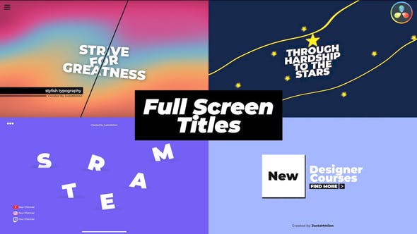 Full Screen Titles - Videohive Download 32820427