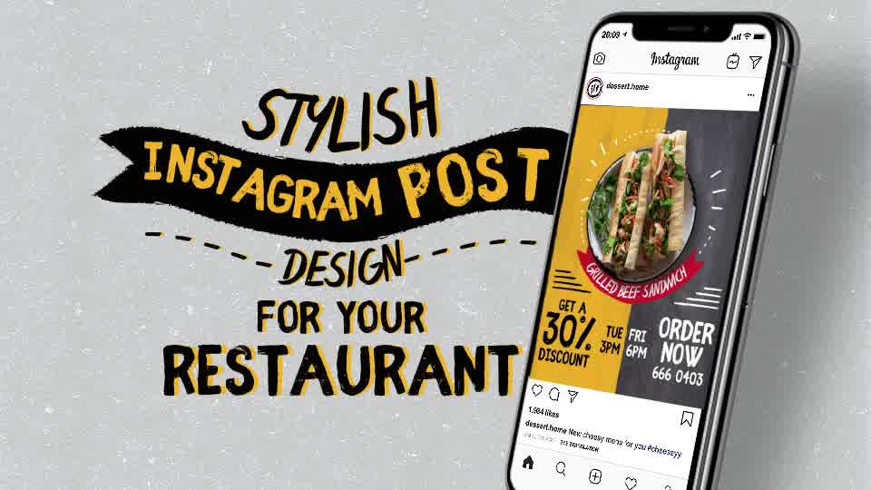 Fun Blackboard Food Menu Instagram Posts Videohive 38017377 After Effects Image 12