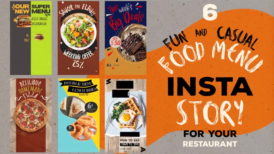 Fun Casual Food Menu Instagram Stories Videohive 29986570 After Effects Image 1