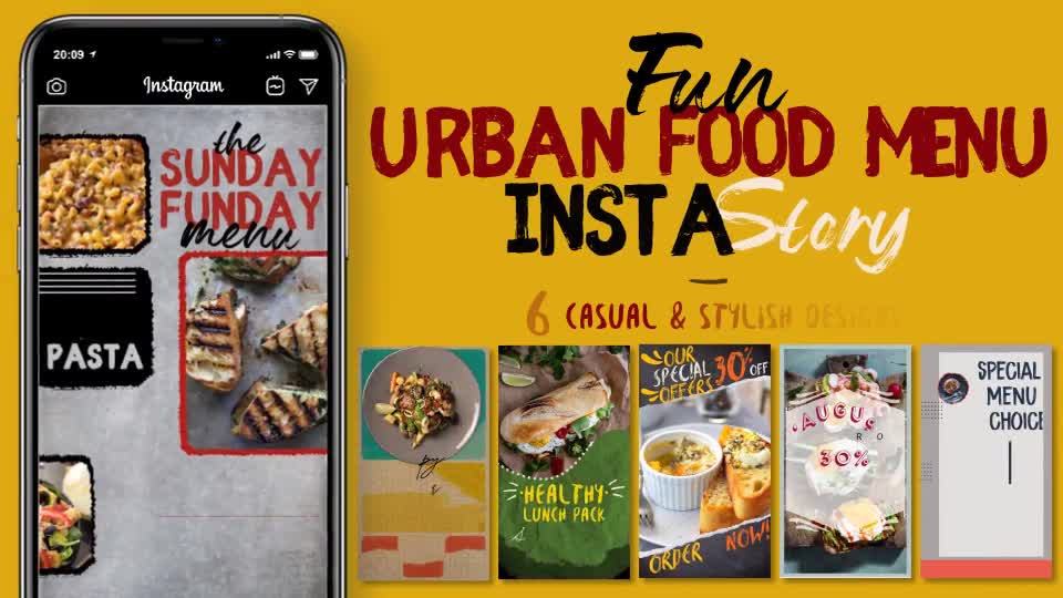 Fun Urban Food Menu Instagram Stories Videohive 29556426 After Effects Image 1
