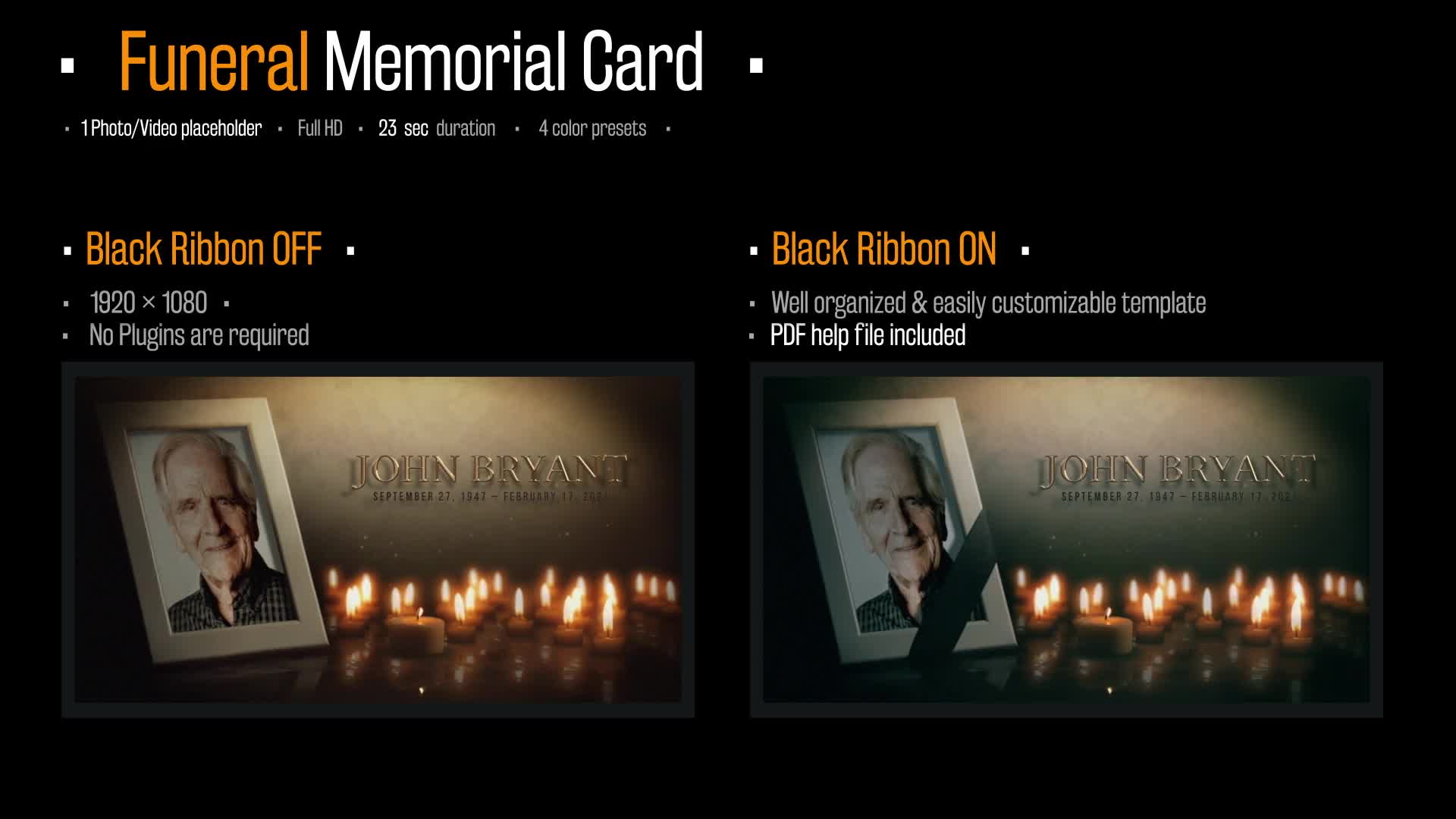 Funeral Memorial Card Opener Videohive 34120337 Apple Motion Image 1