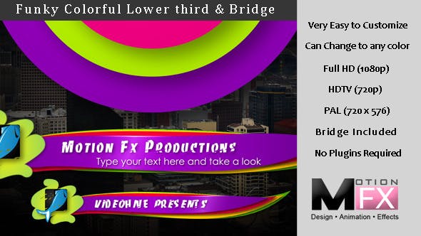 Funky colorful Lower third & Bridge - 4918232 Download Videohive