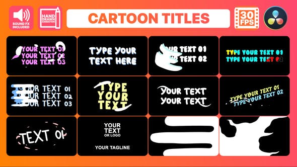 Funny Cartoon Titles | DaVinci Resolve - Videohive Download 34444915