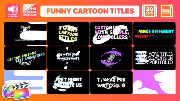 Funny Cartoon Titles | Final Cut Pro - Download Videohive 24280143