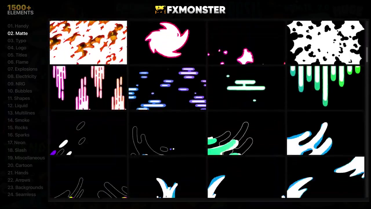 FX MONSTER Premium Pack [1650+ 2D FX Elements] Videohive 32201381 After Effects Image 5