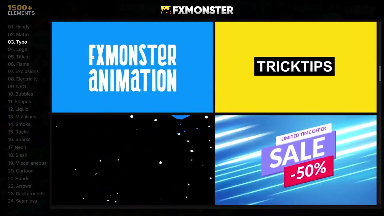 FX MONSTER Premium Pack [1650+ 2D FX Elements] Videohive 32201381 After Effects Image 6