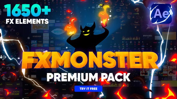 FX MONSTER Premium Pack [1650+ 2D FX Elements] - Videohive Download 32201381