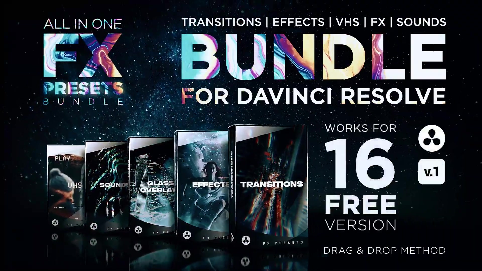 FX Presets Bundle for DaVinci Resolve | Transitions, Effects, VHS, SFX Videohive 30888590 DaVinci Resolve Image 12