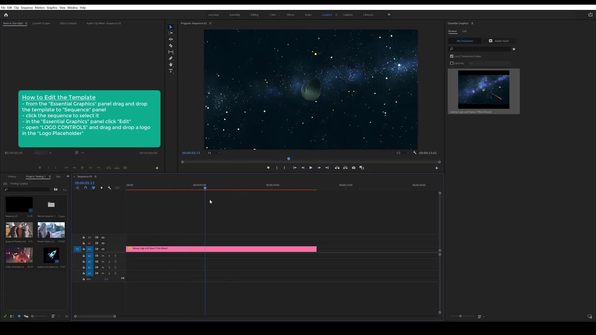 Galaxy Logo | Space Titles Reveal for Premiere Pro Videohive 33428264 Premiere Pro Image 10