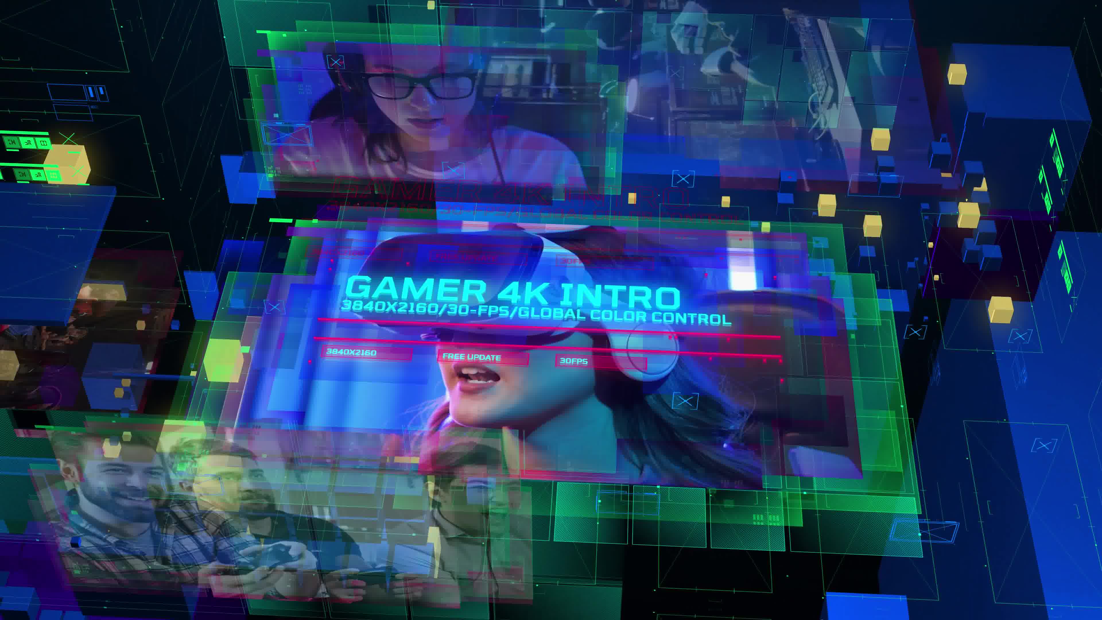 Gamer Intro/ Playstation 5/ Cyber Sport/ Hi Tech/ 3D Glitch/ HUD UI/ Streamer/ CS GO/ FPS/ VR/ 4K/ I Videohive 33062825 After Effects Image 10