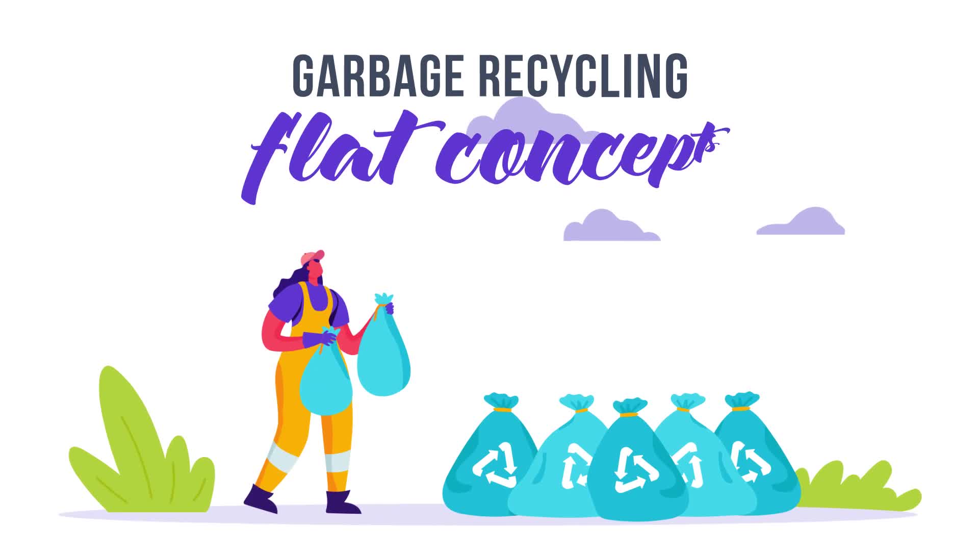 Garbage recycling Flat Concept Videohive 33032356 After Effects Image 1