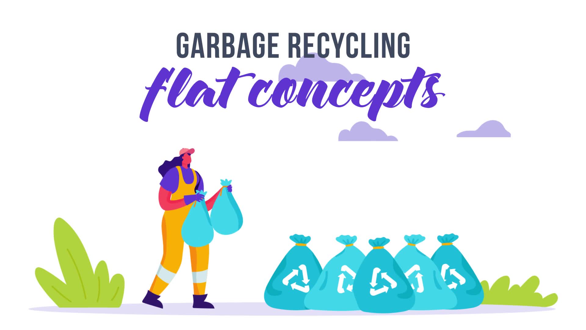 Garbage recycling Flat Concept Videohive 33032356 After Effects Image 2