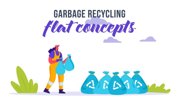 Garbage recycling Flat Concept - Videohive Download 33032356