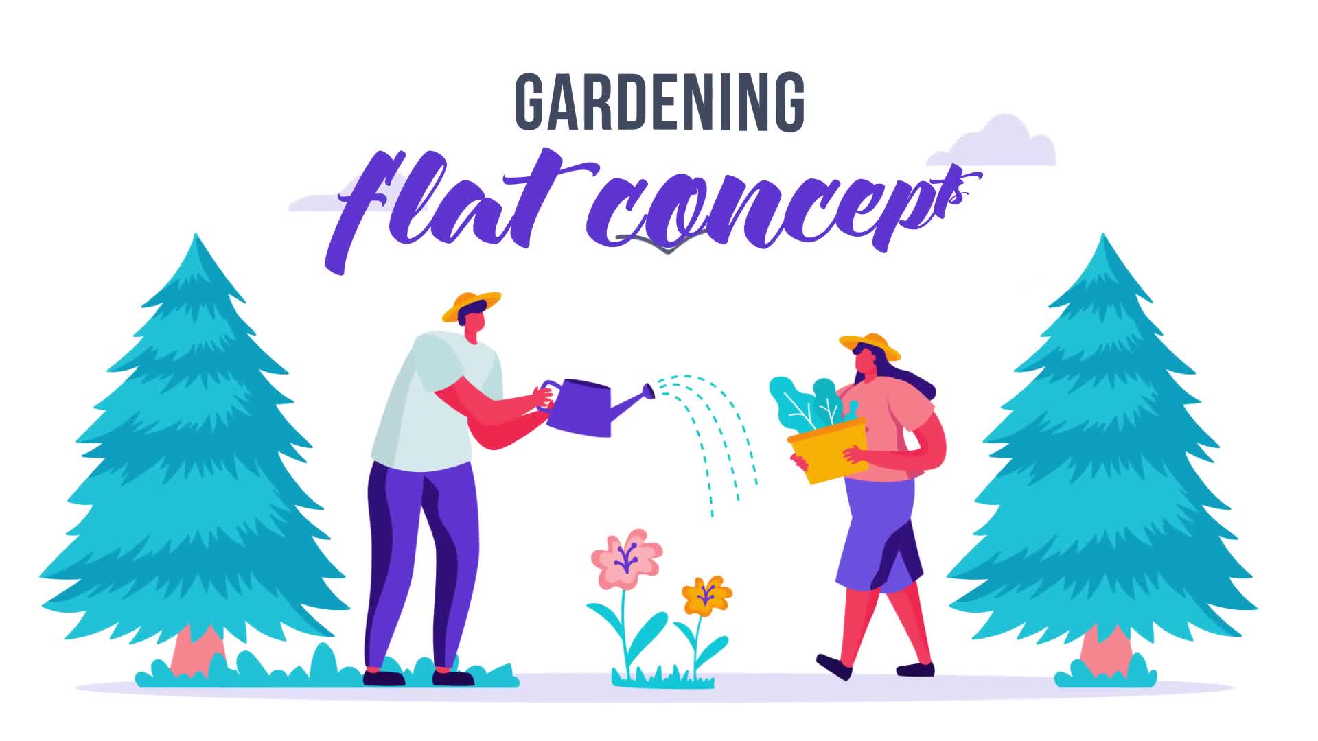 Gardening Flat Concept Videohive 33619913 After Effects Image 1