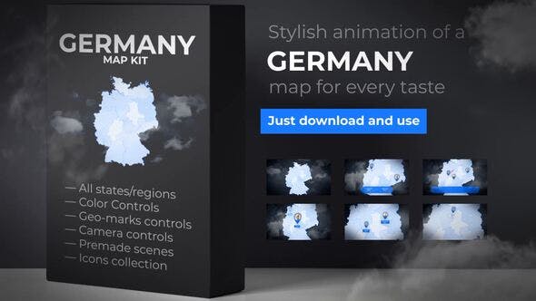Germany Map Deutschland Map Kit Federal Republic of Germany Map - 24039674 Download Videohive