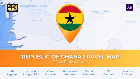 Ghana Map Republic of Ghana Travel Map - 30470306 Download Videohive