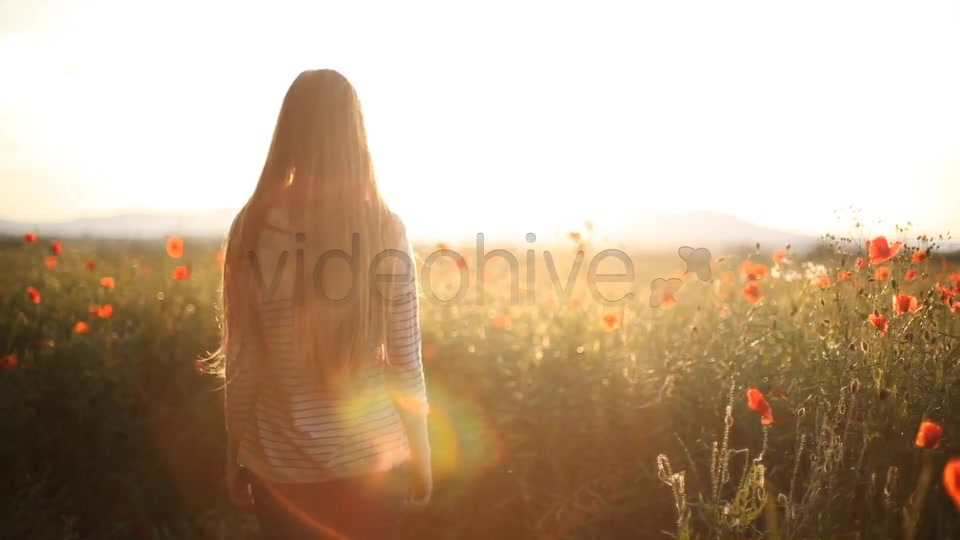 Girl Looking Ahead In The Field  Videohive 5006477 Stock Footage Image 4