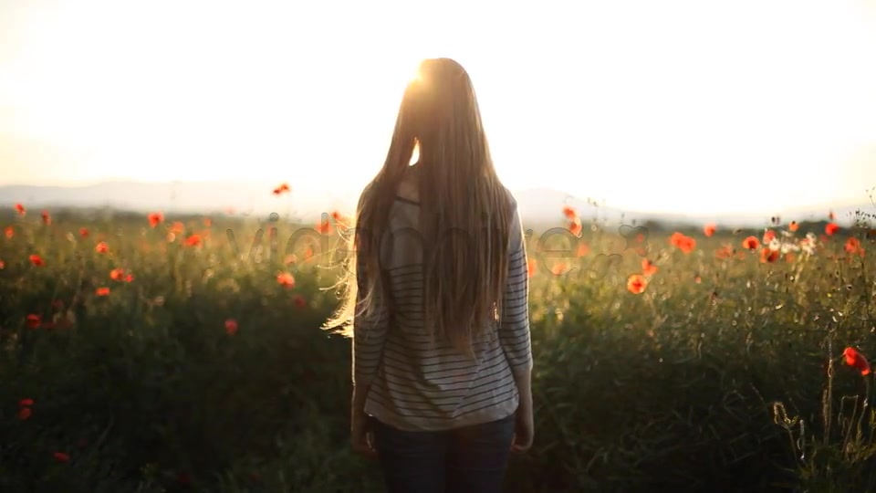 Girl Looking Ahead In The Field  Videohive 5006477 Stock Footage Image 7