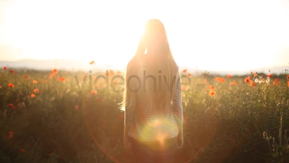 Girl Looking Ahead In The Field  Videohive 5006477 Stock Footage Image 8