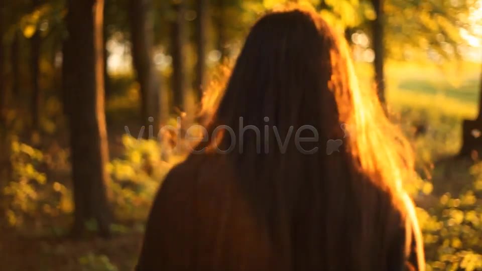 Girl Walking In The Forest  Videohive 3732283 Stock Footage Image 2
