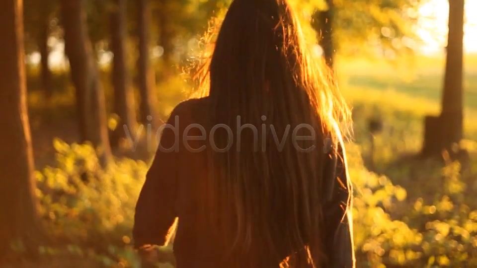 Girl Walking In The Forest  Videohive 3732283 Stock Footage Image 3