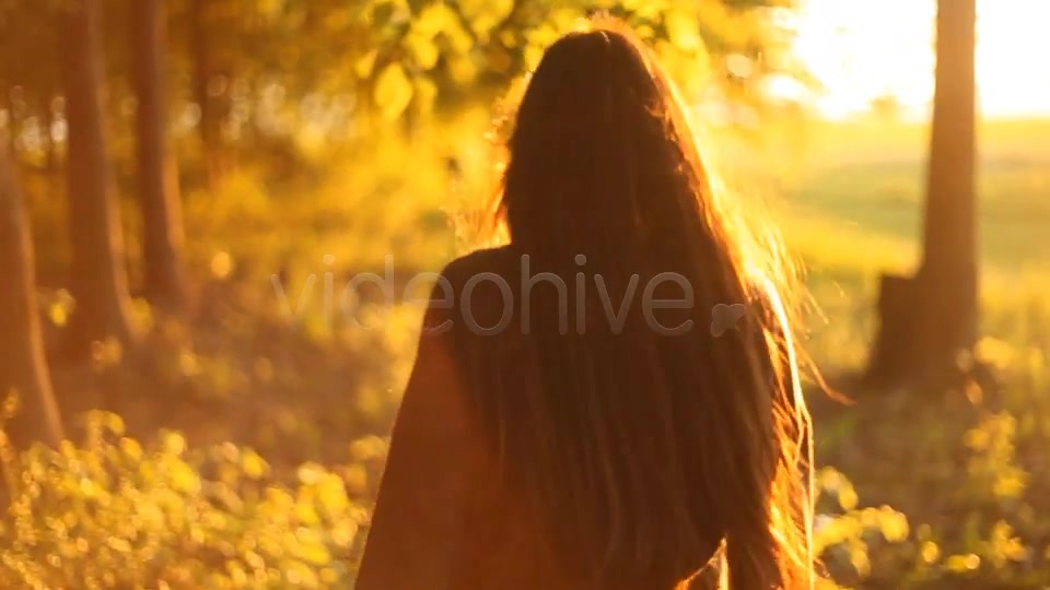 Girl Walking In The Forest  Videohive 3732283 Stock Footage Image 4