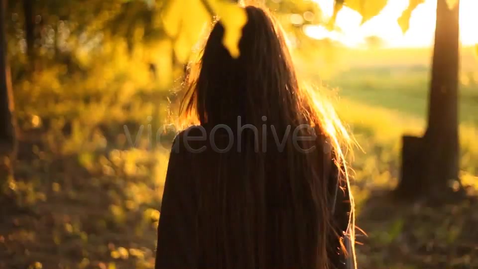 Girl Walking In The Forest  Videohive 3732283 Stock Footage Image 5