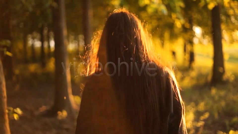 Girl Walking In The Forest  Videohive 3732283 Stock Footage Image 6