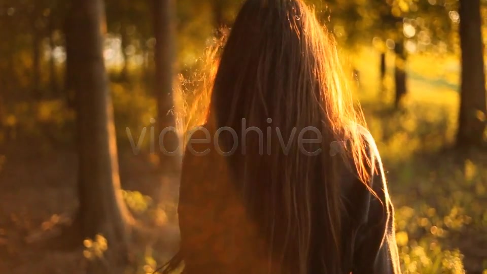 Girl Walking In The Forest  Videohive 3732283 Stock Footage Image 7