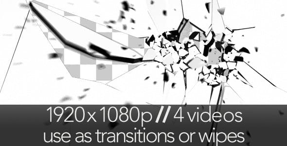 Glass Screen Breaking 4 Transitions & Wipes - Download Videohive 3229142