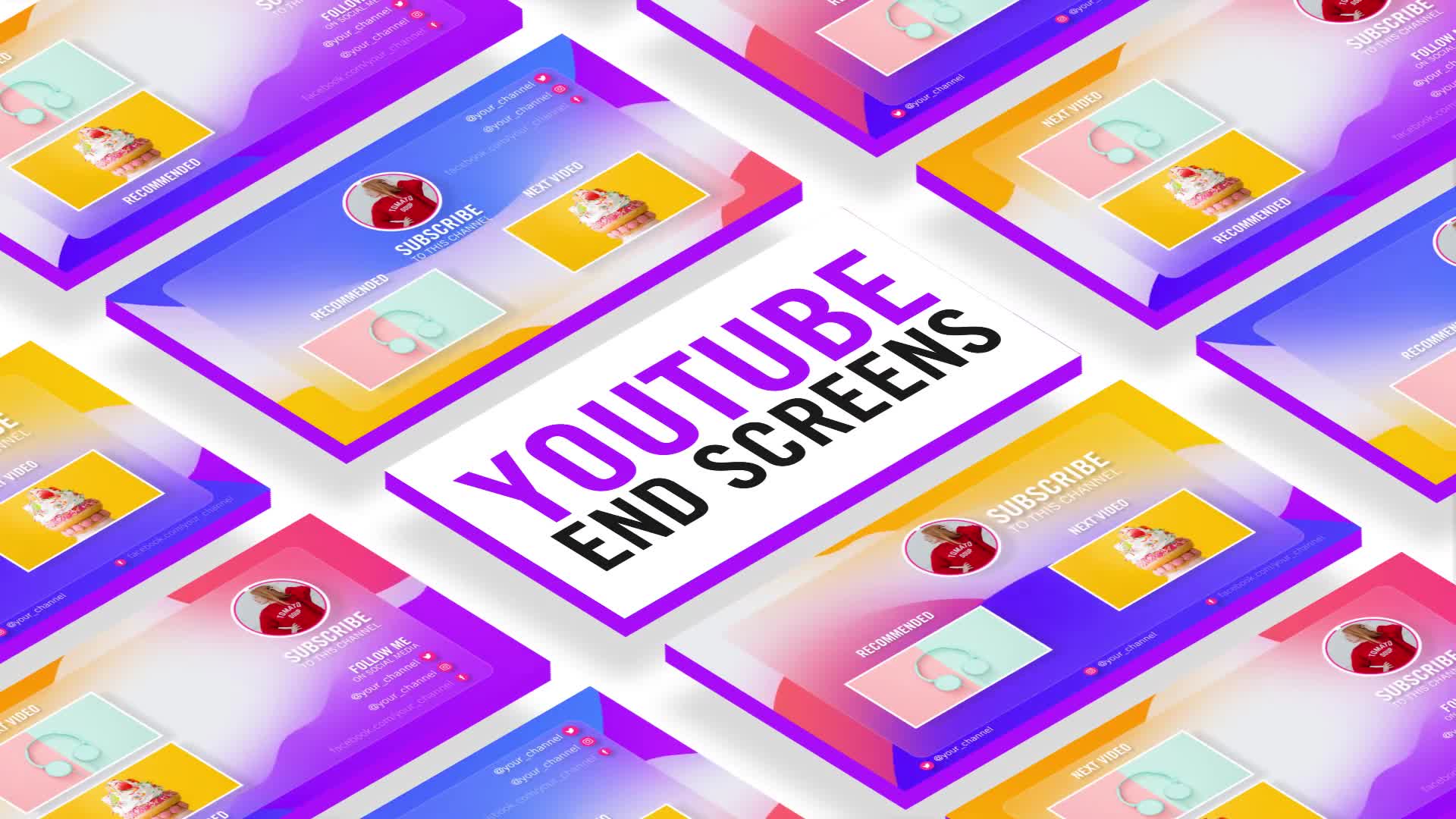 Glassmorphism Youtube End Screens Videohive 30780835 After Effects Image 1